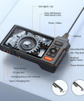50Ft SemiRigid Endoscope Camera With Light And 5 Inch IPS Screen Triple Lens Sewer Inspection Borescope 1080P controls