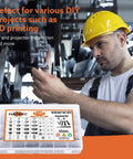 Worker using All In One 2160 Piece Metric Screw Kit With M2 To M6 Bolts Nuts Washers in industrial setting