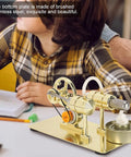 Stirling Engine Model For Kids And Students With Brushed Stainless Steel Base Easy Assembly Science Toy in classroom setting