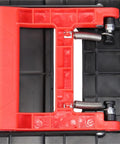 Heavy Duty Folding Hand Truck Dolly Cart For Moving And Hauling, Shopping, Travel And Office Use, Portable Sturdy Easy Fold With Comfy Rubber Handle, Wide Capacity, Quick Storage, Durable Steel Frame, red folded handle detail
