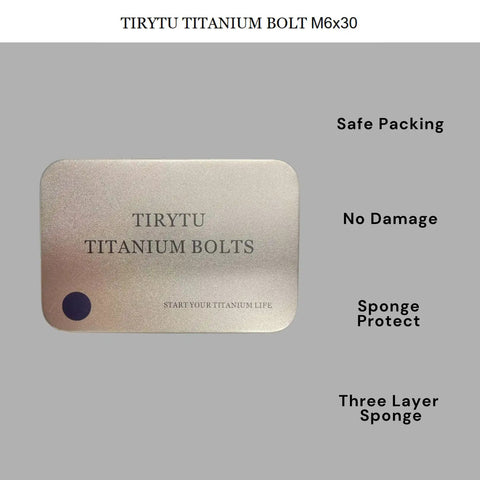 Slick Burnt Blue Titanium M6x30mm Bolts Six Pack Socket Head Cap Screws packaging with sponge protection.