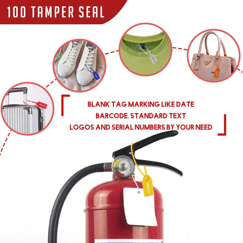 Fire Extinguisher Inspection Tags Yellow Plastic Safety Seals 100 Pack Adjustable Lock Straps Under 18 Inch Circumference Write Your Dates Or Logos Dead Simple Compliance Gear