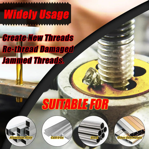 M10 X 1.5 Metric Tap And Die Set Right Hand M2 HSS Machine Thread Tap for creating new and rethreading jammed threads