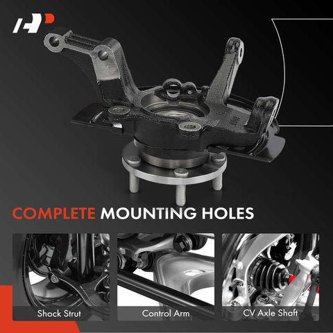 Front Right Steering Knuckle And Wheel Bearing Hub Assembly for Nissan Altima 2002-2006 L4 Two Point Five L Passenger Side