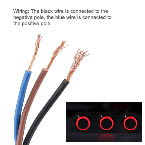 Three Button Motorcycle Handlebar Switch With Stainless Steel Headlight All In One Horn And Turn Signal Controls wire detail