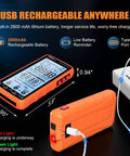 Beast Mode Rechargeable Digital Multimeter Tester With Auto Range TRMS 6000 Counts For AC DC Voltage And Current Temperature Resistance Capacitance Frequency Duty Cycle Continuity Diodes And Non Contact Voltage NCV Tester For Home Tech Projects, orange compact rechargeable unit with Type-C charging