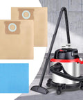 Heavy Duty Shop Vac Bags For Stanley 5 To 6 Gallon Wet Dry Vacuums Replacement 19-3100 with vacuum and bags displayed