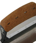 Close-up of Premium Superflex Finishing Trowel 11 By 4.3 Inches With Cork Handle BiKo Grip, German Made Quality, stainless blade