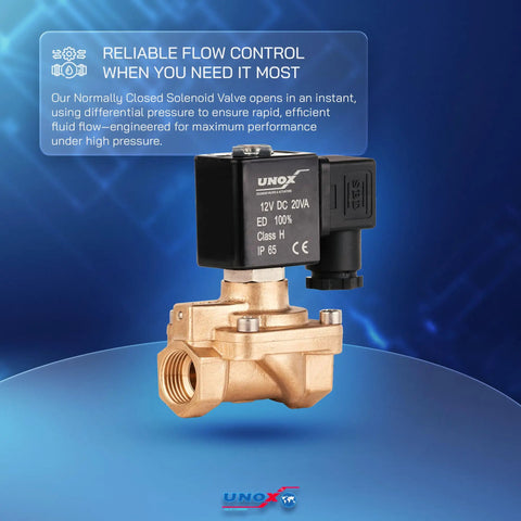 3/8 Inch NPT Solenoid Valve 12V DC Brass Normally Closed Multi Purpose Control Valve For Water Air And Gas shown in close-up