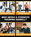 Graphic showing different groups including sedentary, obese, fitness enthusiasts, and sub-healthy people.
