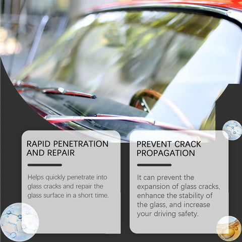 DIY Glass Repair Kit for Windshields and Windows, Fix Chips and Cracks Fast With Invisible Care Liquid on a car windshield