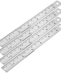 4-piece 6 Inch Stainless Steel Ruler Set Of 4 With Safe Non Sharp Edge For Students And DIY Projects Durable Rustproof Metal Measuring Tool