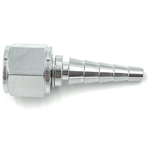 Heavy Duty Metal Oxygen Tubing Connector With Christmas Tree Barb And Threaded Swivel Nut For Leak Resistant O2 Hose Adapter Durable Construction Secure Fit Tubing Coupler, silver