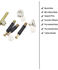 Components of the 90 Piece Do It Yourself Friendly Pro Grade Furniture Cam Lock Screws And Barrel Nuts Hardware Kit