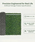 Ivy Privacy Fence Screen 40 By 120 Inch UV Resistant Faux Boxwood Roll Panels product specifications grid with roll