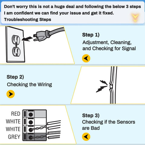 Universal Garage Door Safety Sensor Kit Replacement for Craftsman Chamberlain LiftMaster Openers Made After 1997 Easy Install and Quick Reprogramming Durable Magnetic Sensor Pair