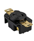 Locking NEMA L6-20R Flush Mount Receptacle For Generators, 20 Amp 250 Volt Twist-Lock Outlet, Built Tough, Nylon Face, Black