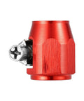 Red AN4 Hex Hose Finisher Clamp Set For Cars with captive screw, reusable steel connector