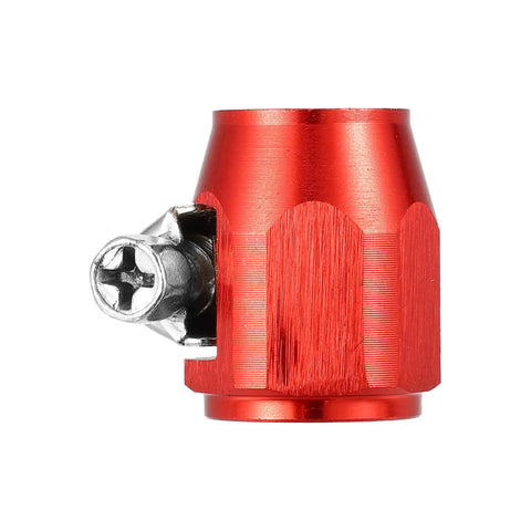 Red AN4 Hex Hose Finisher Clamp Set For Cars with captive screw, reusable steel connector
