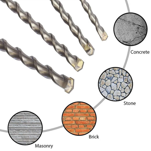 FF ERA 10-pack SDS Plus 5/32in x 6in carbide-tipped rotary hammer drill bits for brick, stone and concrete