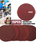 Grab These 15 Pack 6 Inch Grit 60 To 5000 Hook Loop Sanding Paper Discs for wood finishing and metal polishing, featuring various grits.