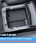 Upgraded Center Console Organizer Tray For Subaru Forester 2019 2020 2021 2022 2023 2024 shown installed in armrest storage box