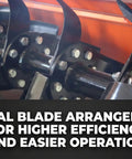 Close-up of 45 Inch Rotary Tiller Attachment Workhorse Heavy Duty for Tractor showing spiral blade arrangement