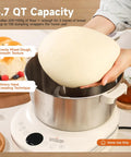 Joydeem 3.7Qt Electric Dough Maker With Smart Seasonal Fermentation And 150W Motor for preparing smooth dough in a stainless steel basin