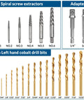 54 Piece Screw And Bolt Extractor Set With Left Hand Drill Bits For Stripped Screws And Broken Bolts, Lug Nut Remover Kit