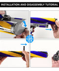 Installation guide for Replacement Soft Roller Brush For Slim Vacuum Cleaners Like Gen5 V15s Detect Slim, step-by-step tutorial