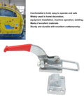 Beefy Heavy Duty Adjustable Toggle Latch Clamp Grip Up To 4008 Lbs with red handle and mounting plate for secure hold