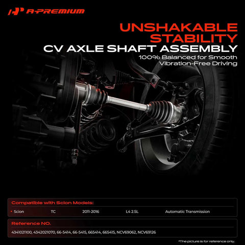 Front CV Axle Shaft Assembly Pair For Scion TC 2011 2016 2.5L Automatic Transmission Driver And Passenger Side in use