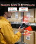 Rugged 5 Inch Android Barcode Scanner With 4G LTE WiFi GPS IP65 Zebra SE4710 Engine in use scanning warehouse boxes