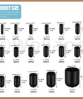 Must Have 496 Piece Vinyl Rubber End Cap Kit For Metal Tubing And Bolts, 17 Sizes Round Tube Caps Black PVC Dimensions Chart