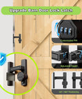 Keyless Barn Door Lock With Three Digit Password, Flip Latch For 90 And 180 Degree Sliding Doors, Cabinet And Gate Bolt, Ideal For Barn Doors, Garage, Shed, Windows, No Fuss Security, Black Finish