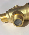 Close-up of Thermostatic Mixing Valve With One Half NPT Male Connections Water Temperature Controller Valve Solid Brass Body Built Tough
