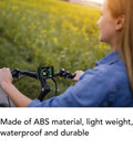Woman riding bike with Universal Electric Bike LCD Display With Waterproof 5 Pin Connector, Handles 24V To 72V Systems, ABS Speedometer