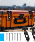 2 Pack Flexible Rubber Draw Latches With Stainless Steel Screws on orange cargo box
