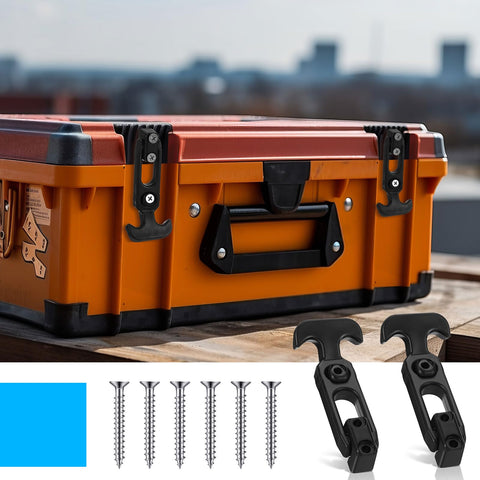 2 Pack Flexible Rubber Draw Latches With Stainless Steel Screws on orange cargo box