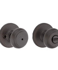 Interior Privacy Door Knob With Lock For Bathroom And Bedroom In Venetian Bronze Finish No Brainer DIY Install With Turn Button Lock