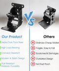 Heavy Duty Pack Of Eight Folding Brackets With Self Locking Hinges And Ridiculously Secure Non Slip Pads For Solid Table Bed Or Desk Leg Support That Folds Flat comparison image highlighting product features and benefits.