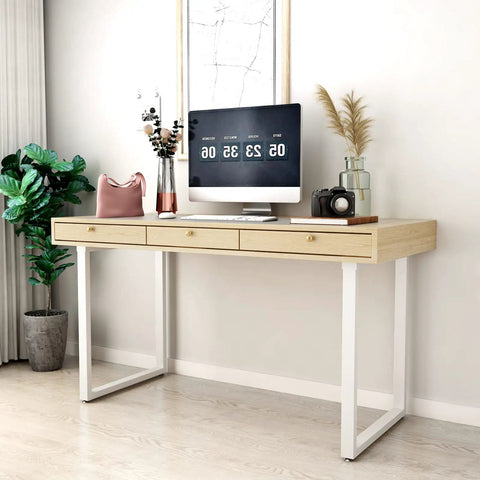 Desk with white metal table legs 28 inch square tube for dining tables and desks set of 4 heavy duty support modern look
