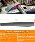 Eye Drift Tool Set For Smithing And Knife Making, 3 Piece Forging Kit with large tomahawk drift dimensions and usage guide
