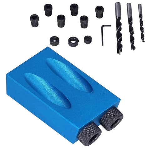 Straight Up Game Changer 15 Degree Oblique Hole Drilling Jig Kit 14 Piece Drill Guide Locator with bits and accessories