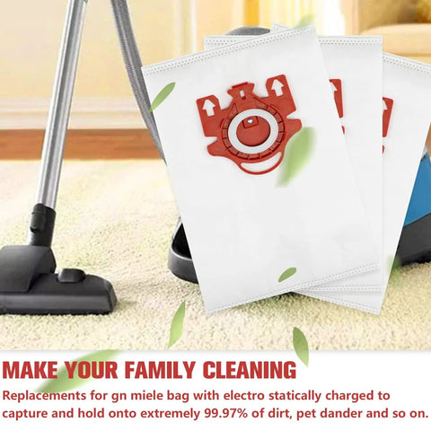 3D Airclean Dust Bags Replacement Kit For Mie.le Vacuum S241 Through S6999 Series next to vacuum cleaner