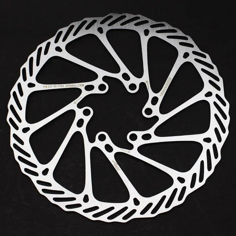 Close-up of a 180mm Disc Brake Rotor in stainless steel SUS410 with a standard 6 bolt pattern for Road Mountain BMX Bikes.