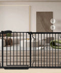 Extra Wide 30 Inch Tall Baby Gate For Doorways And Stairs, Pressure Mounted Black Metal Gate For Pets, Indoor Use