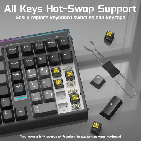 Next Level Wired Gaming Keyboard With Hall Effect Magnetic Switches And Adjustable Rapid Trigger showcasing hot-swap switch system.