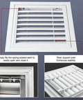 Heavy Duty Louvered Return Air Grille Access Hatch Panel Wall Ceiling Vent For Smooth Airflow No Sweat Plumbing Drywall Inspection Home Run Fit Service Panel with adjustable latch and support pole.