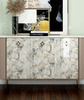 Sideboard with marble contact paper featuring Extra Wide 36 Inch Marble Contact Paper For Kitchen Countertops Waterproof Peel And Stick Table Top Cover Blue And White Oil Proof Removable Furniture Protection For Counters And Cabinets